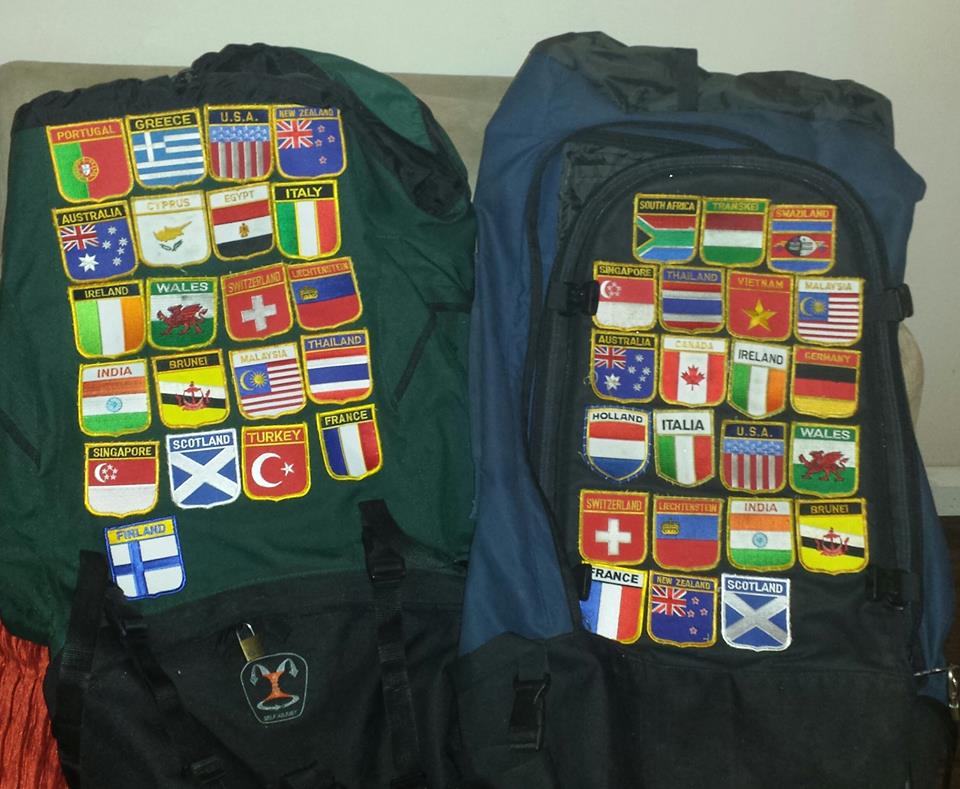 Backpacks with flags