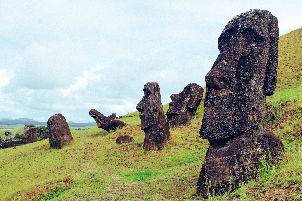 The Moai at the Rano Raraku, Rapa Nui